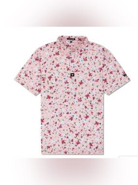 Bad Birdie The Florist Golf Polo Pink Floral XL